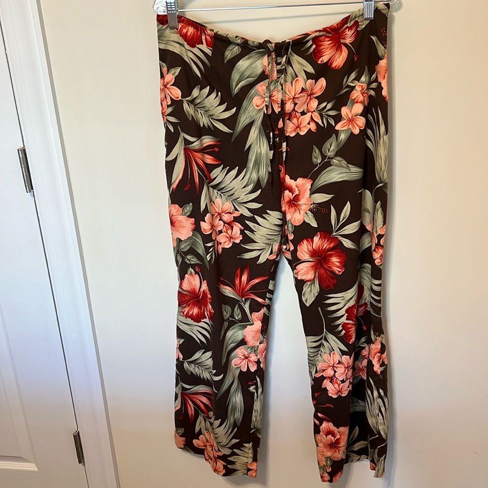 Tommy Bahama Women’s Floral Tropical Wide-Leg Pants / Size 12 / Silk and Spandex